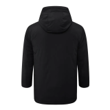24-25 Sao Paulo Black Hooded Windbreaker Fabric Cotton Coat