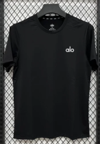 2026 ALO Black Ice Silk Casual T-Shirt 2026 ALO Black Ice Silk Casual T-Shirt