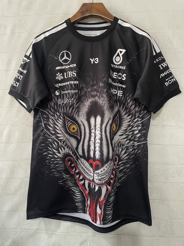 2026 F1 Benz New Pattern Short Sleeve Racing Suit
