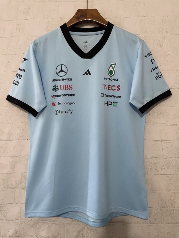 2026 F1 Benz New Pattern Short Sleeve Racing Suit