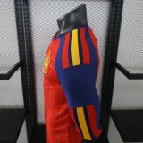 2026 World Cup Spain Home Print CAMPEONES #26 Long Sleeve Player Version Soccer Jersey (With 2 Star)*两颗星*长袖球员
