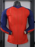 2026 World Cup Spain Home Long Sleeve Player Version Soccer Jersey (With 2 Star)*两颗星*长袖球员