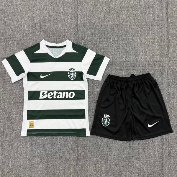 26-27 Sporting Lisbon Home Kids Soccer Jersey