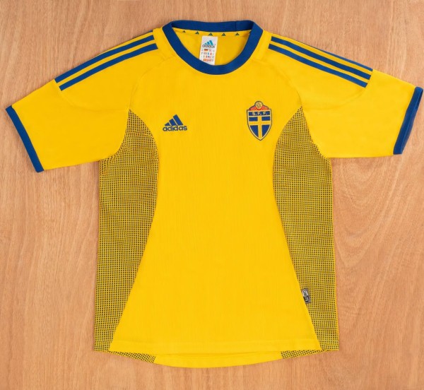 2002 Sweden Home Retro Soccer Jersey