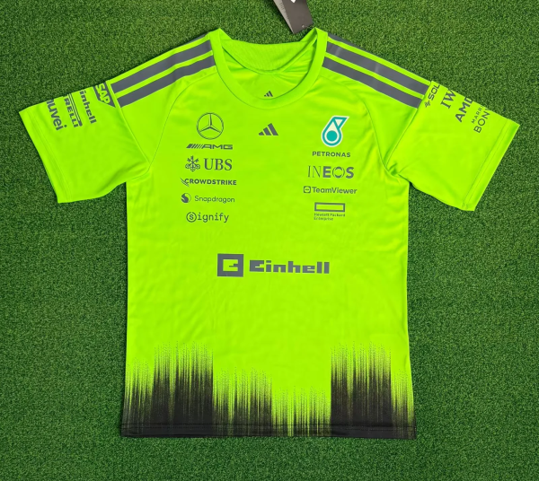 2026 Mercedes New Pattern Heat Transfer Printing Short Sleeve Racing Suit