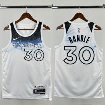 24-25 Timberwolves RANDLE #30 White City Edition Top Quality Hot Pressing NBA Jersey 24-25 Timberwolves RANDLE #30 White City Edition Top Quality Hot Pressing NBA Jersey
