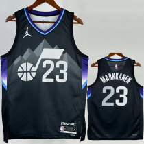 25-26 JAZZ MARKKANEN #23 Black Top Quality Hot Pressing NBA Jersey (Trapeze Edition) 飞人版 25-26 JAZZ MARKKANEN #23 Black Top Quality Hot Pressing NBA Jersey (Trapeze Edition) 飞人版