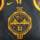 2018 WARRIORS YOUNG #6 Black Gray Top Quality Hot Pressing NBA Jersey