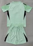 25-26 Man Utd Light Green GoalKeeper Kids Soccer Jersey 1:1 Thai Quality