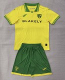 25-26 Norwich City Home Kids Soccer Jersey