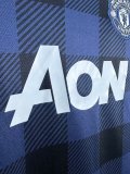 2013-2014 Man Utd Away Long sleeves Retro Soccer Jersey