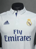 2016-2017 RMA Home Long Sleeve Player Version Retro Soccer Jersey 长袖球员