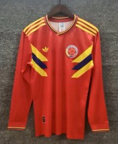 1990 Colombia Red Long Sleeve Retro Soccer Jersey