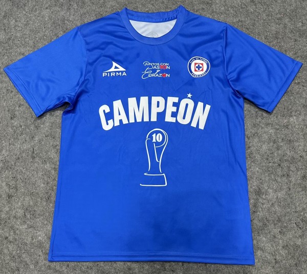 26-27 Cruz Azul Champion Commemorative Edition Fans Soccer Jersey