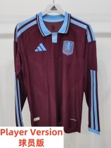 26-27 Aston Villa Home Long Sleeve Player Version Soccer Jersey*长袖球员