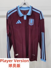 26-27 Aston Villa Home Long Sleeve Player Version Soccer Jersey*长袖球员