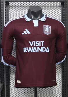 26-27 Aston Villa Home Long Sleeve Player Version Soccer Jersey*长袖球员