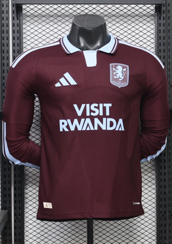 26-27 Aston Villa Home Long Sleeve Player Version Soccer Jersey*长袖球员