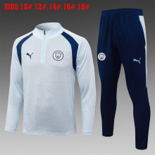 26-27 Man City High Quality Kids Half Pull Tracksuit