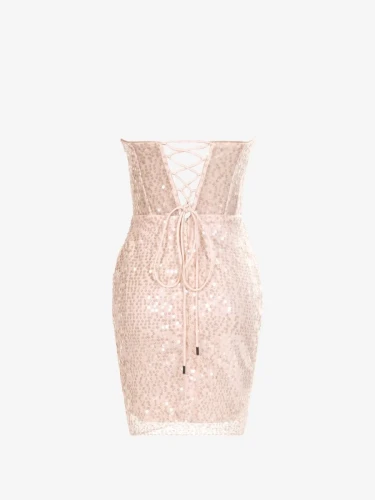 Isadora | White Sheath Sweetheart Sequins Mini Party Dresses