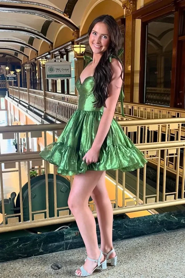 Grace | Green - Stylish A-Line Sweetheart Short Homecoming Dress