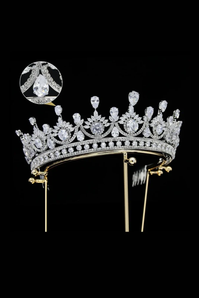 Green Zircon Wedding Crown