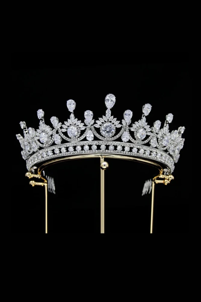 Green Zircon Wedding Crown