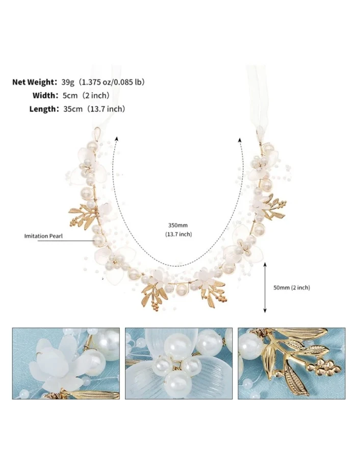Handmade Beaded Floral Bridal Hair Accessory