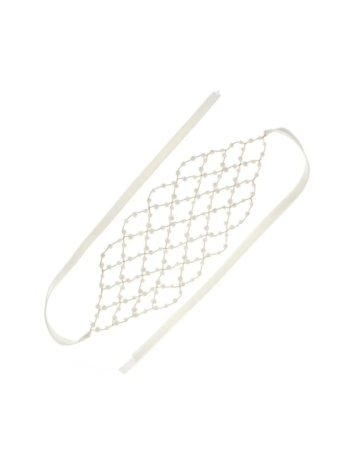 Handcrafted Pearl Mesh Headband