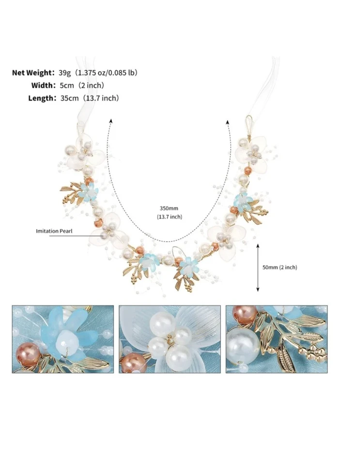 Handmade Beaded Floral Bridal Hair Accessory