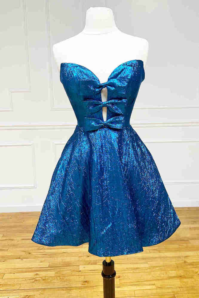 Short Homecoming Dress with Bow