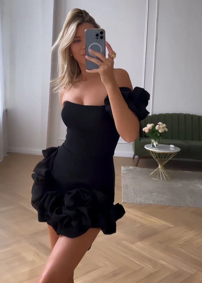 Ireka | Strapless Bodycon Homecoming Dress With Ruffles
