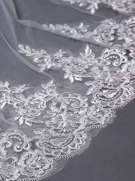 Ivory Lace Cathedral Veils with Blusher