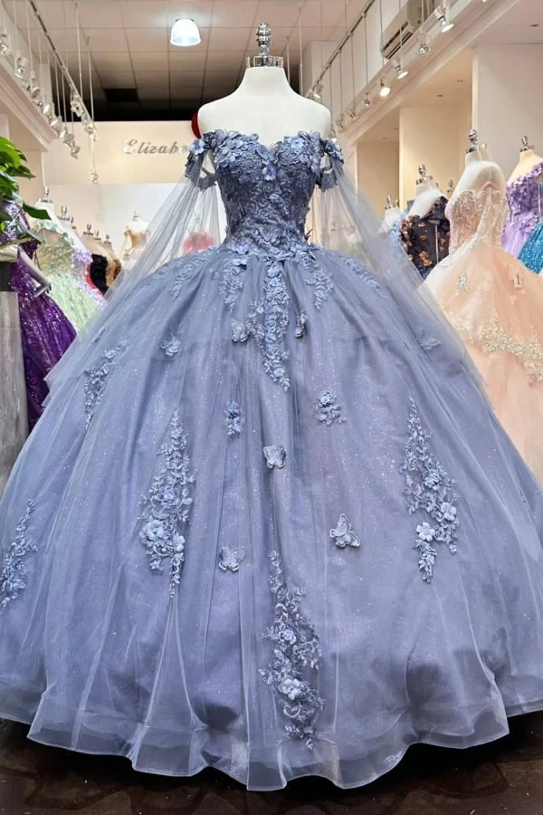 Hilary | Red Long Sleeves 3D Flowers Quinceanera Dresses Appliqued