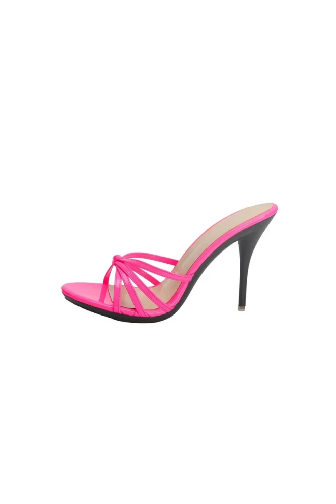 Hot Pink Pointed Toe Stiletto Sandals