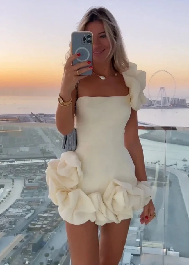 Ireka | Strapless Bodycon Homecoming Dress With Ruffles