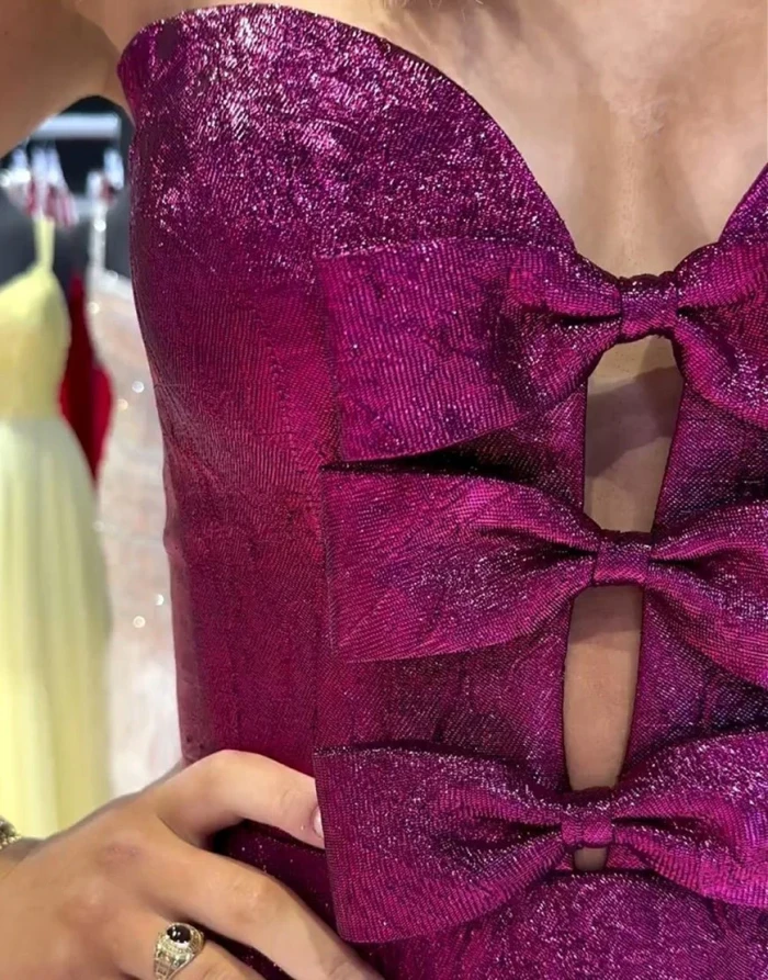 Short Homecoming Dress with Bow