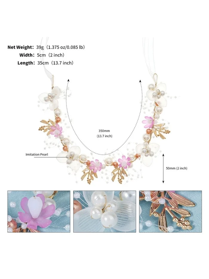 Handmade Beaded Floral Bridal Hair Accessory