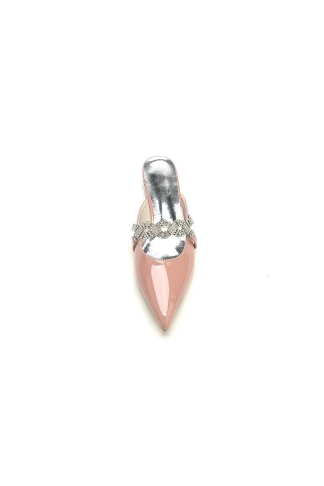 High Heels Nude Pink with Silver Embellishments