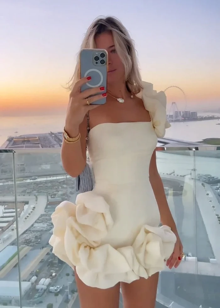 Ireka | Strapless Bodycon Homecoming Dress With Ruffles