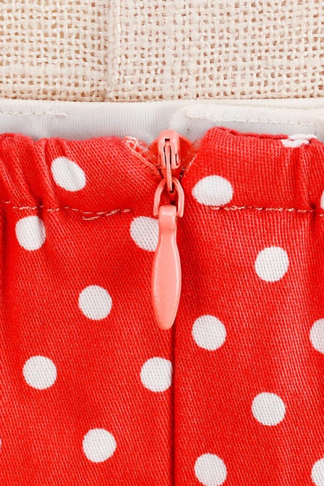 Halter Red Polka Dots 1950s Dress