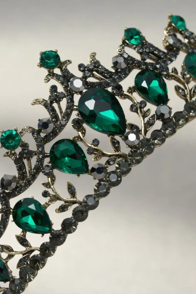 Green Crystal Rhinestone Tiara