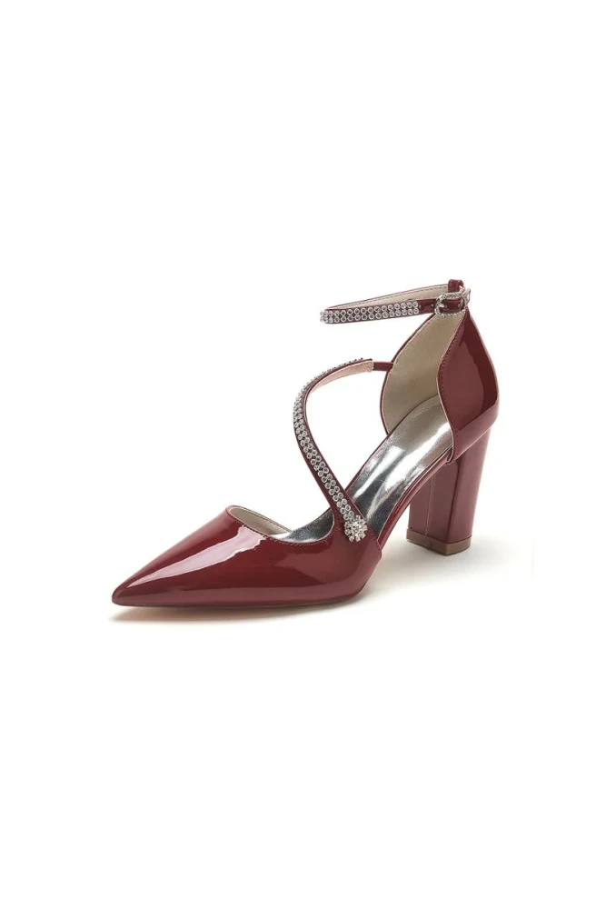Ivory Chunky Heels with Silver Chain Detailing