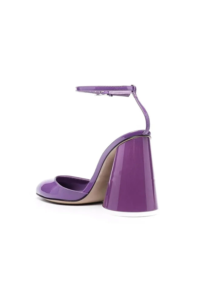 Green Ankle Strap Block Heel Sandals