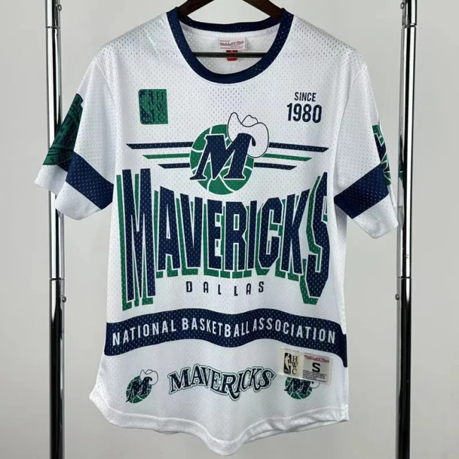 2026 Dallas Mavericks White Retro High Quality Casual T-Shirt #MN