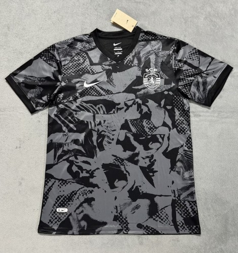 25-26 Sporting Lisbon Black Gray Fans Soccer Jersey