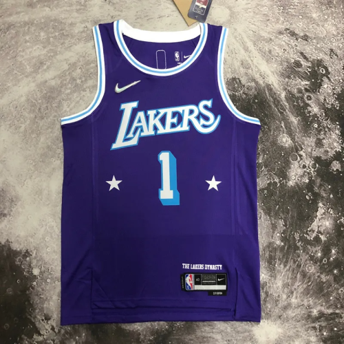 21-22 LAKERS RUSSELL #1 Purple City Edition Top Quality Hot Pressing NBA Jersey