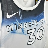 24-25 Timberwolves RANDLE #30 White City Edition Top Quality Hot Pressing NBA Jersey
