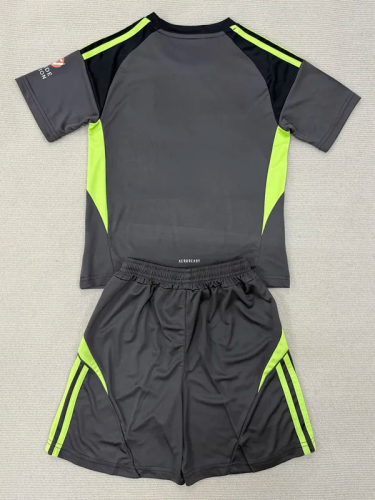 25-26 Aston Villa Black Goalkeeper Kids Soccer Jersey