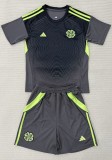 25-26 Celtic Gray Black Goalkeeper Kids Soccer Jersey